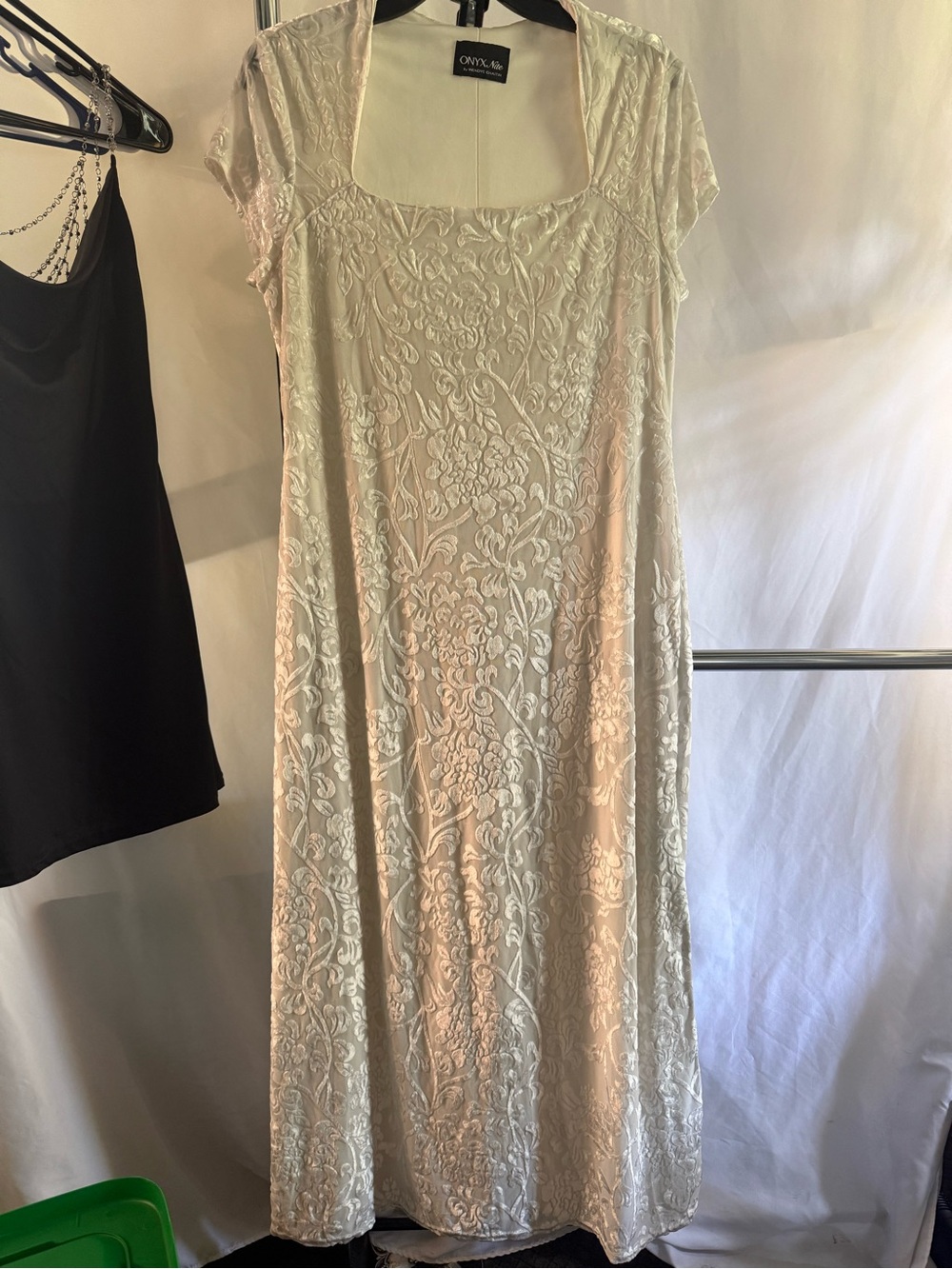 Onyx Nite Cream and White Evening Gown